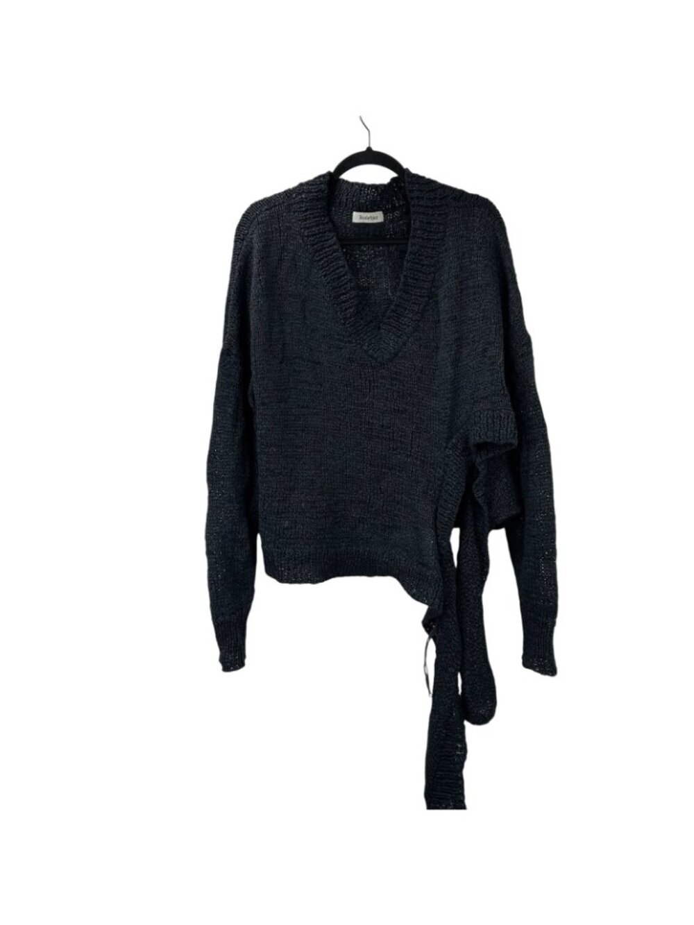 Rodebjer Knotted Open-Knit Sweater Womens XS V-neck Side-Tie Detail Long Sleeve - Picture 12 of 16